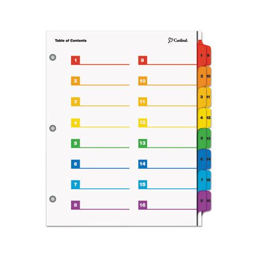 Onestep Printable Table Of Contents And Dividers - Double Column, 16-tab, 1 To 16, 11 X 8.5, White, 1 Set