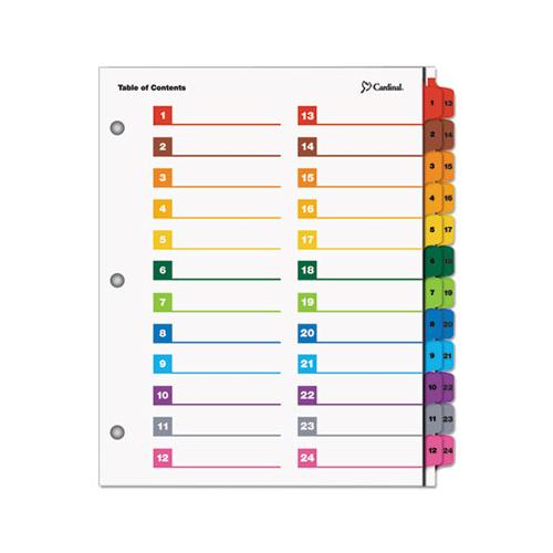 Onestep Printable Table Of Contents And Dividers - Double Column, 24-tab, 1 To 24, 11 X 8.5, White, 1 Set