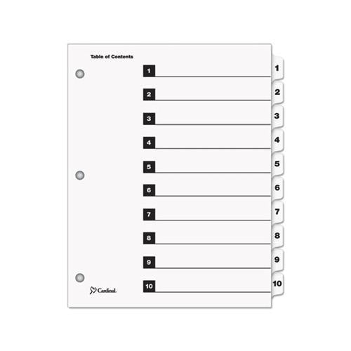 Onestep Printable Table Of Contents And Dividers, 10-tab, 1 To 10, 11 X 8.5, White, 1 Set