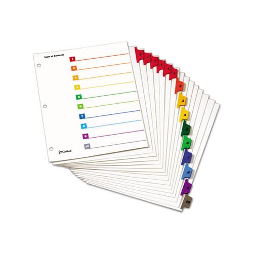 Onestep Printable Table Of Contents And Dividers, 10-tab, 1 To 10, 11 X 8.5, White, 6 Sets