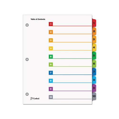 Quickstep Onestep Printable Table Of Contents And Dividers, 10-tab, 1 To 10, 11 X 8.5, White, 24 Sets