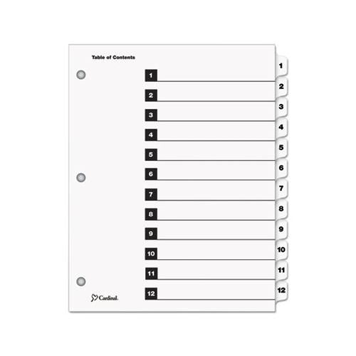 Onestep Printable Table Of Contents And Dividers, 12-tab, 1 To 12, 11 X 8.5, White, 1 Set