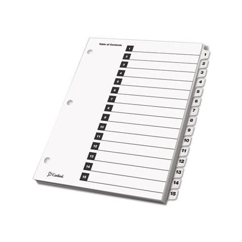 Onestep Printable Table Of Contents And Dividers, 15-tab, 1 To 15, 11 X 8.5, White, 1 Set