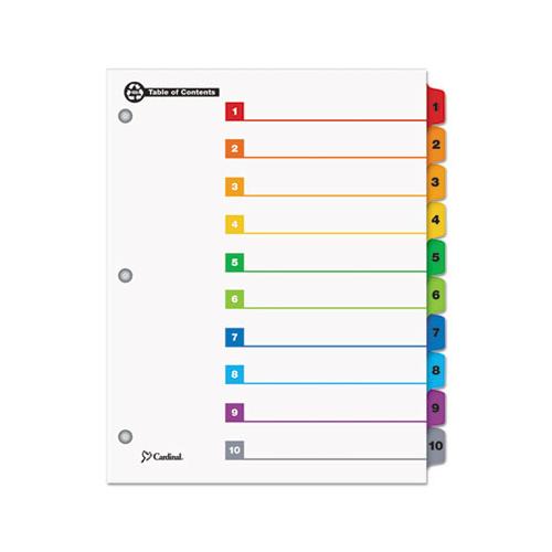 Onestep 100% Recycled Printable Table Of Contents Dividers, 10-tab, 1 To 10, 11 X 8.5, White, 1 Set