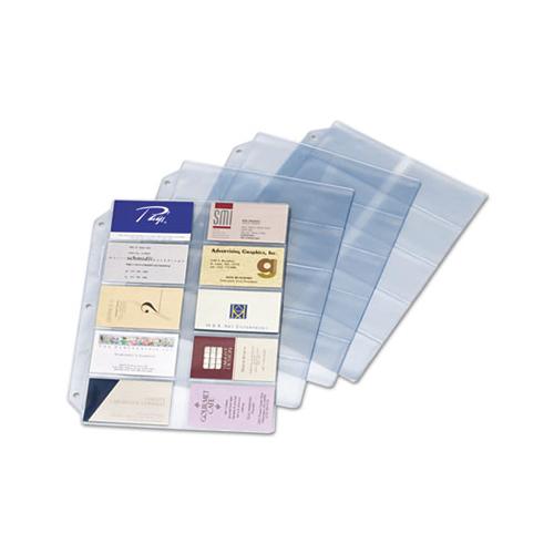Business Card Refill Pages, Holds 200 Cards, Clear, 20 Cards-sheet, 10-pack