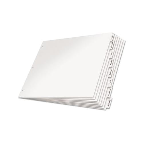Paper Insertable Dividers, 8-tab, 11 X 17, White, 1 Set