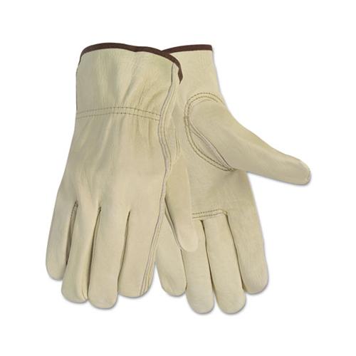 Economy Leather Driver Gloves, Medium, Beige, Pair