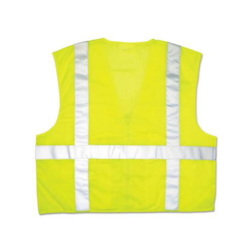 Luminator Safety Vest, Lime Green W-stripe, Large