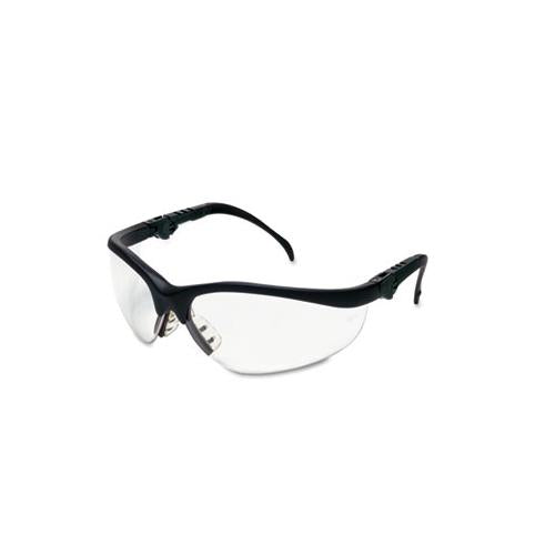 Klondike Plus Safety Glasses, Black Frame, Clear Lens