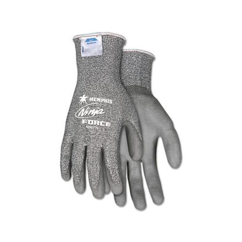 Ninja Force Polyurethane Coated Gloves, Large, Gray, Pair