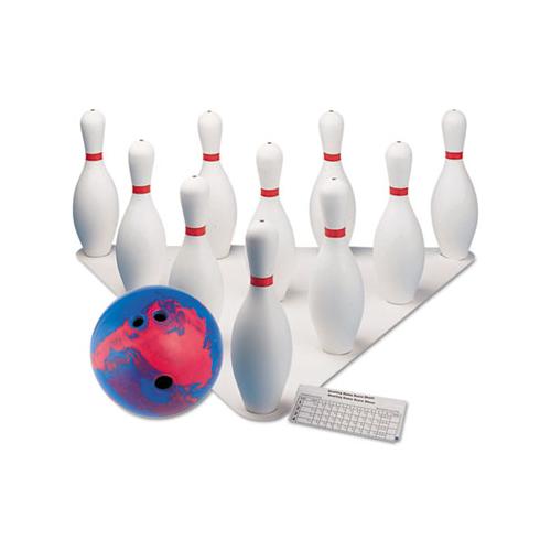 Bowling Set, Plastic-rubber, White, 1 Ball-10 Pins-set