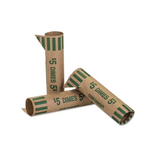 Preformed Tubular Coin Wrappers, Dimes, $5, 1000 Wrappers-box