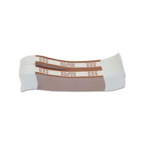 Currency Straps, Brown, $5,000 In $50 Bills, 1000 Bands-pack