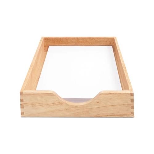 Hardwood Stackable Desk Trays, 1 Section, Letter Size Files, 10.25" X 12.5" X 2.5", Oak