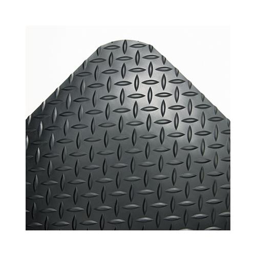 Industrial Deck Plate Anti-fatigue Mat, Vinyl, 36 X 144, Black
