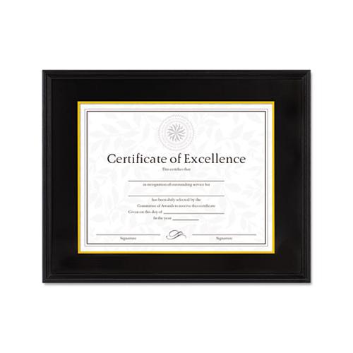 Hardwood Document-certificate Frame W-mat, 11 X 14, 8 1-2 X 11, Black