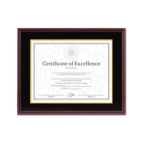 Hardwood Document-certificate Frame W-mat, 11 X 14, 8 1-2 X 11, Mahogany