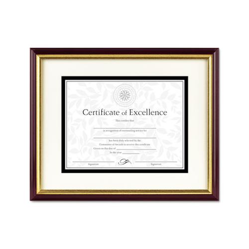 Document-certificate Frame W-mat, Plastic, 11 X 14, 8 1-2 X 11, Mahogany-gold