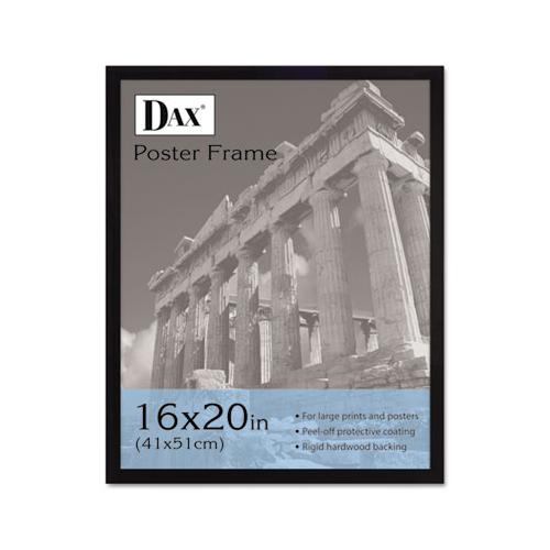 Flat Face Wood Poster Frame, Clear Plastic Window, 16 X 20, Black Border