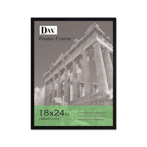 Flat Face Wood Poster Frame, Clear Plastic Window, 18 X 24, Black Border