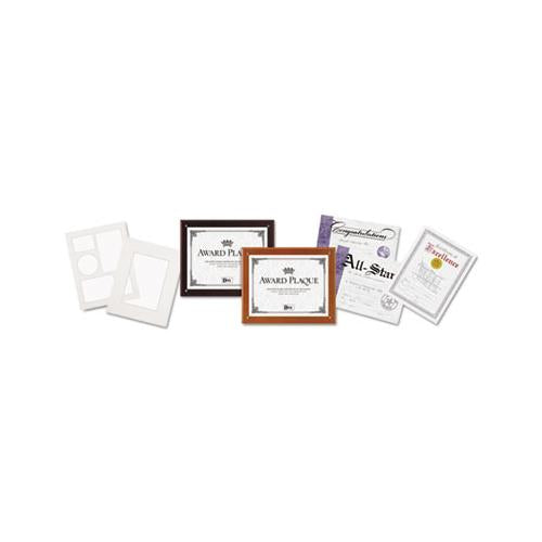 Plaque-in-an-instant Kit W-certs & Mats, Wood-acrylic Up To 8 1-2 X 11, Mahogany