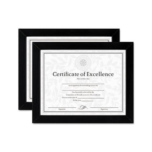 Document-certificate Frames, Wood, 8 1-2 X 11, Black, Set Of Two