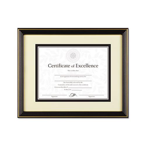 Gold-trimmed Document Frame, Wood, 11 X 14, 8 1-2 X 11, Black