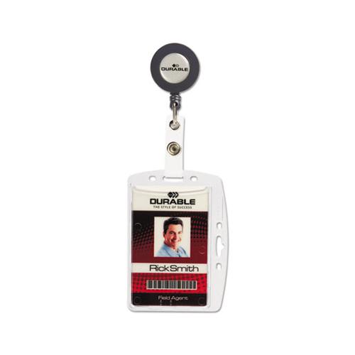 Id-security Card Holder Set, Vertical-horizontal, Reel, Clear, 10-pack
