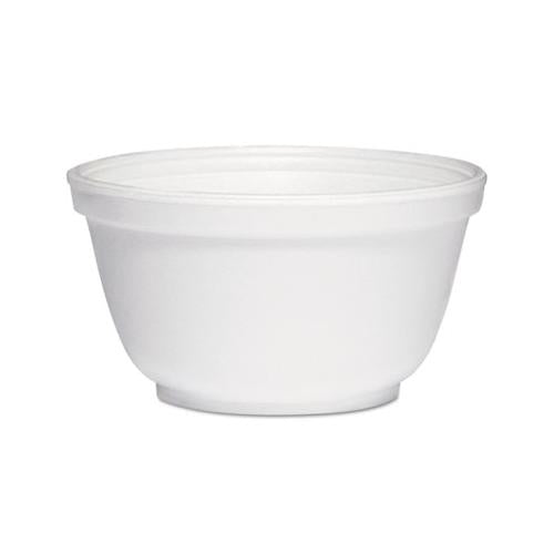Foam Bowls, 10 Ounces, White, Round