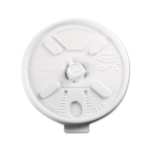 Lift N' Lock Plastic Hot Cup Lids, Fits 10oz Cups, White, 1000-carton