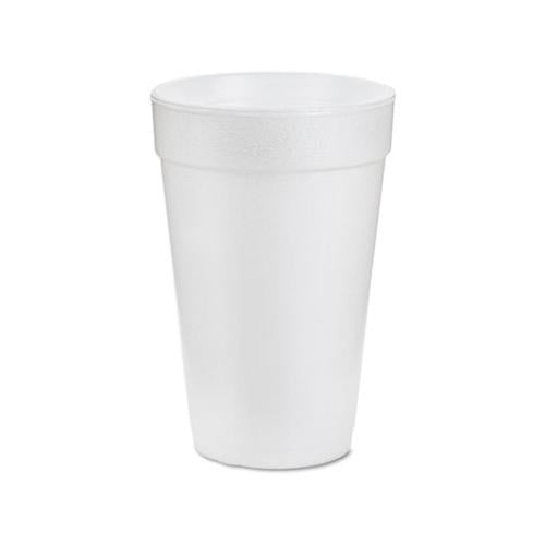 Foam Drink Cups, 16oz, White, 25-bag, 40 Bags-carton