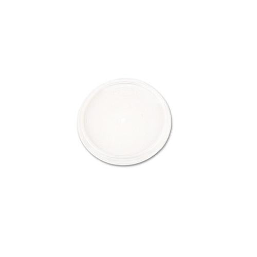 Plastic Lids For Foam Cups, Bowls And Containers, Flat, Vented, Fits 12-60 Oz, Translucent, 500-carton