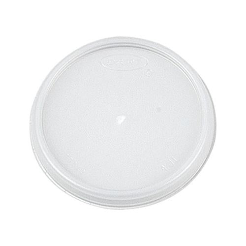 Plastic Lids, 4oz Cups, Translucent, 100-sleeve, 10 Sleeves-carton