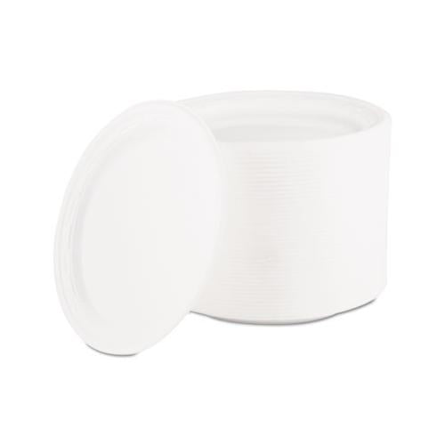 Famous Service Plastic Dinnerware, Plate, 6" Dia, White, 125-pack