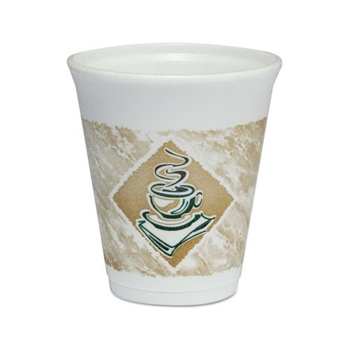 Café G Foam Hot-cold Cups, 8oz, White W-brown & Green, 1000-carton