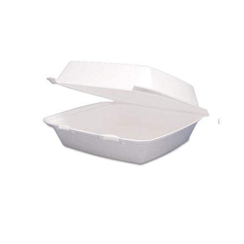 Carryout Food Container, Foam Hinged 1-comp, 9 1-2 X 9 1-4 X 3, 200-carton