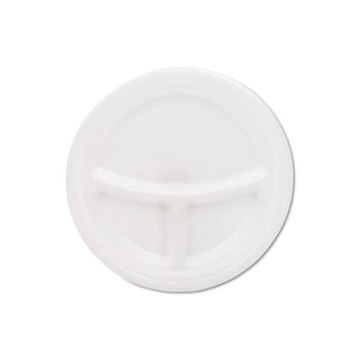 Mediumweight Foam Plates, 9" Dia, White, 125-pack