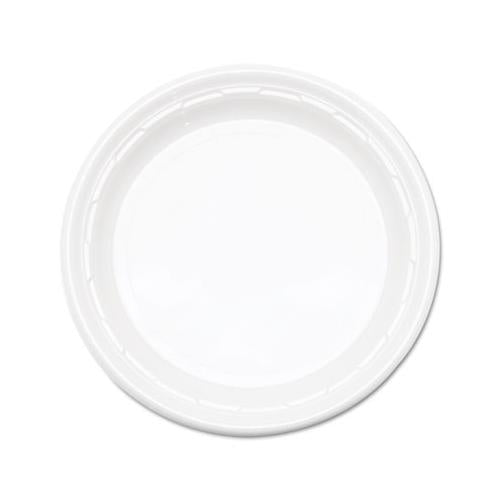 Famous Service Plastic Impact Dinnerware, Plate, 9", White, 125-pack