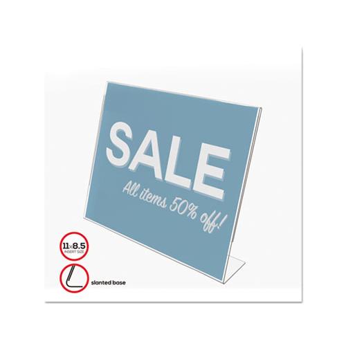 Classic Image Slanted Sign Holder, Landscaped, 11 X 8 1-2 Insert, Clear