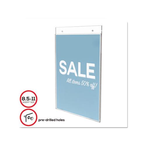 Classic Image Wall-mount Sign Holder, Portrait, 8 1-2 X 11, Clear