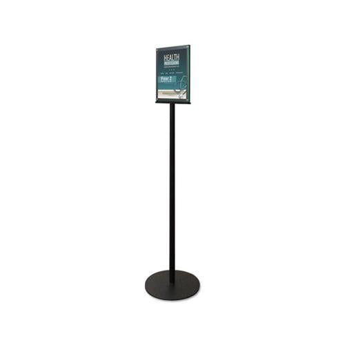 Double-sided Magnetic Sign Display, 8 1-2 X 11 Insert, 56" Tall, Clear-black