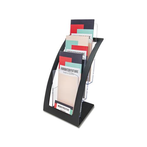 3-tier Literature Holder, Leaflet Size, 6.75w X 6.94d X 13.31h, Black