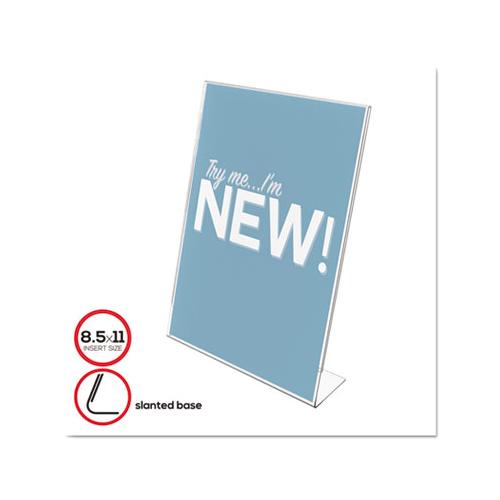 Classic Image Slanted Sign Holder, Portrait, 8 1-2 X 11 Insert, Clear