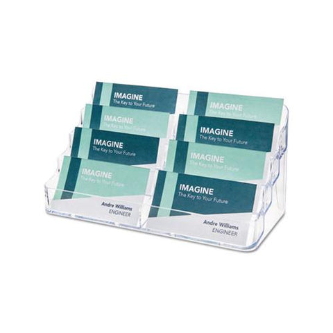 8-pocket Business Card Holder, 400 Card Cap, 7 7-8 X 3 3-8 X 3 1-2, Clear