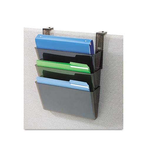 Docupocket Three-pocket File Set For Partition Walls, Letter, 13 X 7 X 4, Smoke