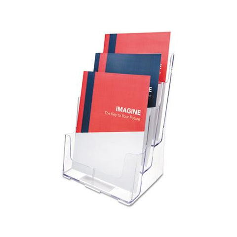 3-compartment Docuholder, Magazine Size, 9.5w X 6.25d X 12.63, Clear