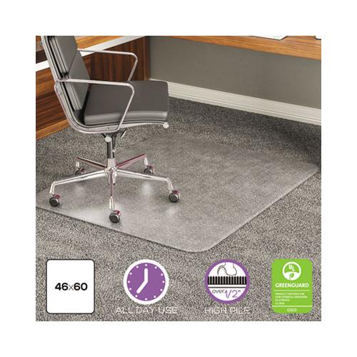 Execumat All Day Use Chair Mat For High Pile Carpet, 46 X 60, Rectangular, Clear