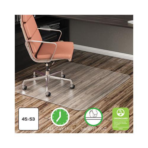 Economat All Day Use Chair Mat For Hard Floors, 45 X 53, Clear