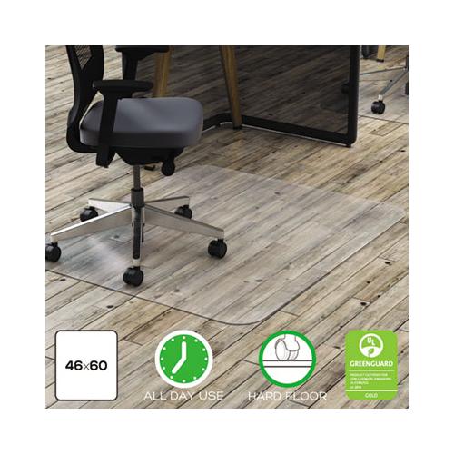 Polycarbonate All Day Use Chair Mat - Hard Floors, 46 X 60, Rectangle, Clear
