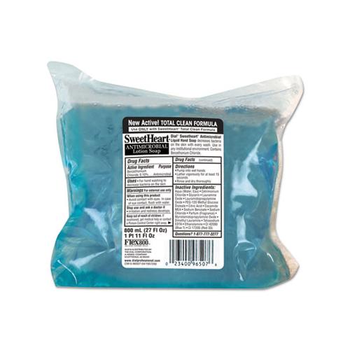 Antibacterial Soap, Trans Blue, Fresh Scent, 800ml Refill, 12-carton